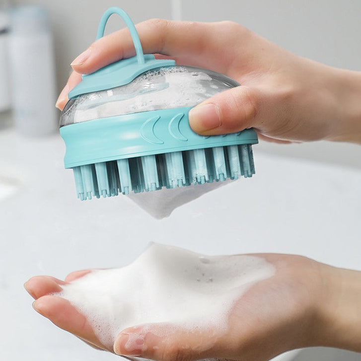 Silicone Pet Bath Brush for Dogs & Cats – Gentle Massage Grooming Tool