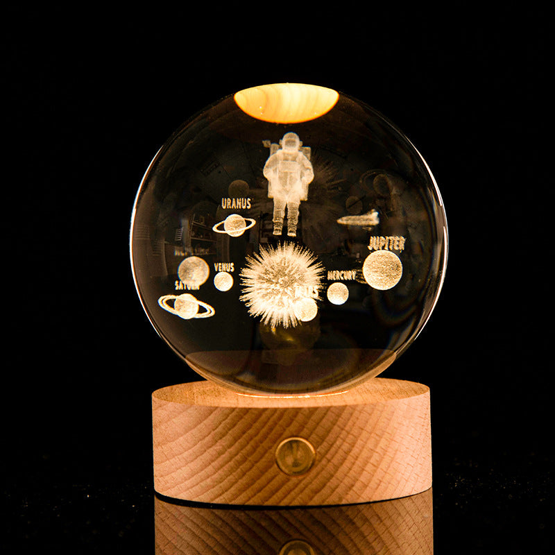 Galaxy Crystal Ball Night Light – 3D Laser Engraved Lamp for Cozy Room Vibes