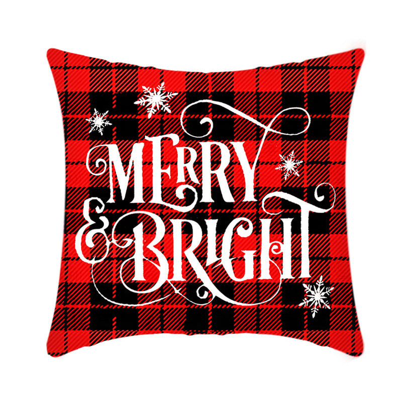 Christmas Decorative Cushion Cover Elk Santa Claus | Festive Sofa Pillow Xmas Home Decor