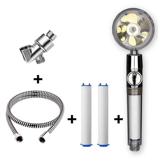 Strong Pressure Shower Head – Turbo Propeller Water Saving Handheld Spray