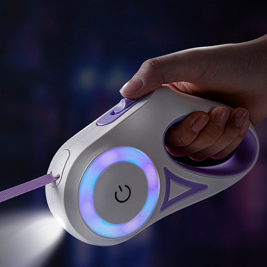 Rechargeable LED Retractable Dog Leash | Safe Night Walking Pet Leash