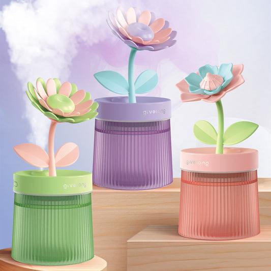 Mini Flower Air Humidifier – USB Diffuser for Bedroom, Dorm & Desk Decoration