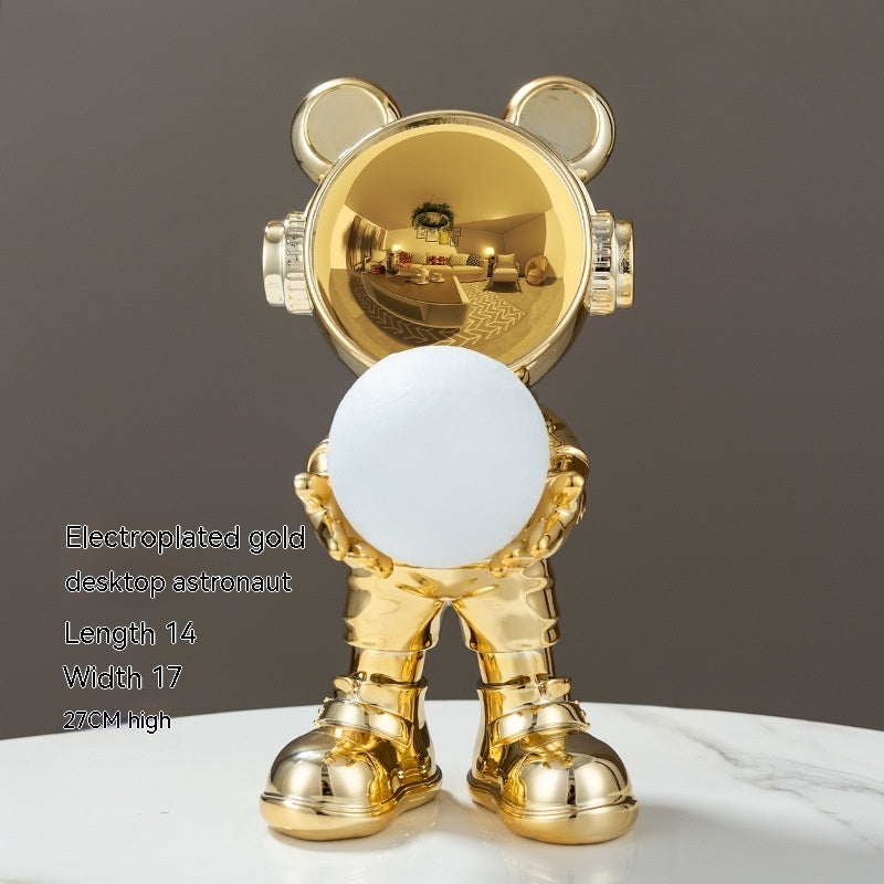Space Bear Moon Night Light – Cute LED Desk Lamp | Kids Room & Home Decor