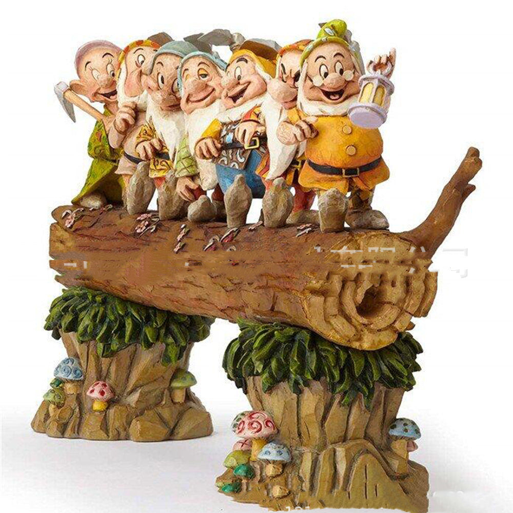 Seven Dwarfs Gnome Garden Decor Resin Statues | Outdoor Yard & Patio Decoration Set