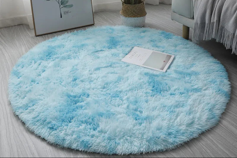 Soft Plush Round Rug Mat Fluffy White Carpets - perfect for living room & bedroom