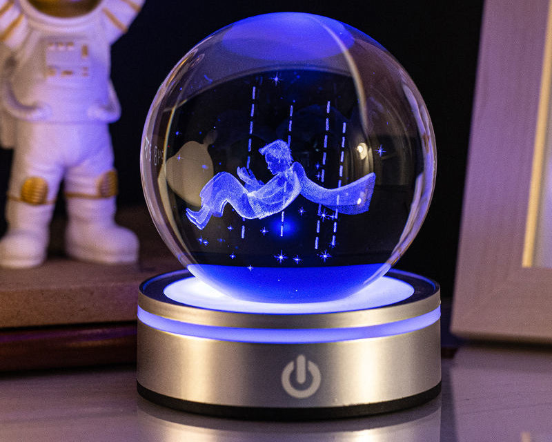 Colorful LED Crystal Ball Night Light – 3D Illusion Table Lamp Home Decor