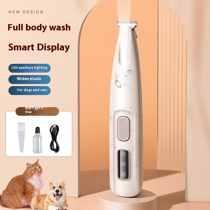 Waterproof Pet Paw Trimmer LED – Dog Hair Clipper for Safe & Easy Home Grooming