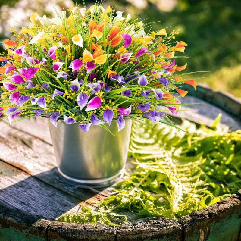 Long Stem Calla Lily Fake Flowers – Indoor Planter & Porch Decoration