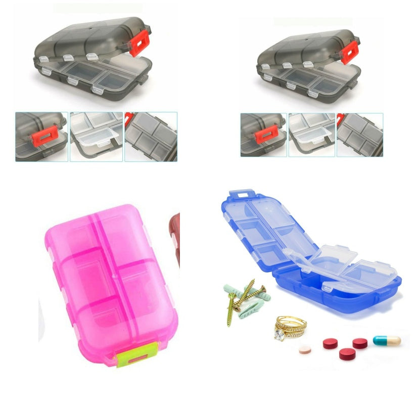 Moisture Proof Pill Organizer – 10 Grid Portable Medicine Box for Travel & Daily Health Use