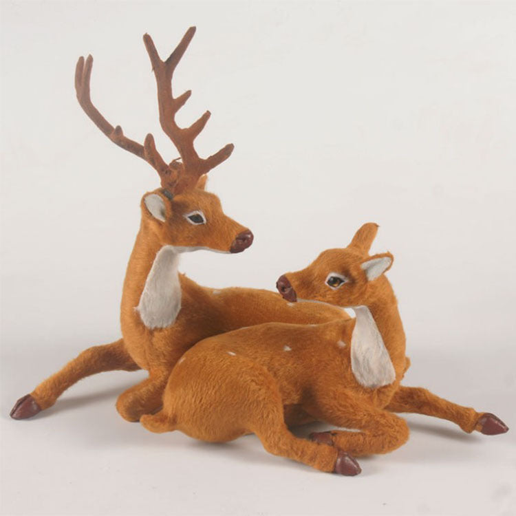 Festive Christmas Deer Ornament – 3D Elk Simulation Desktop & Window Holiday Decor