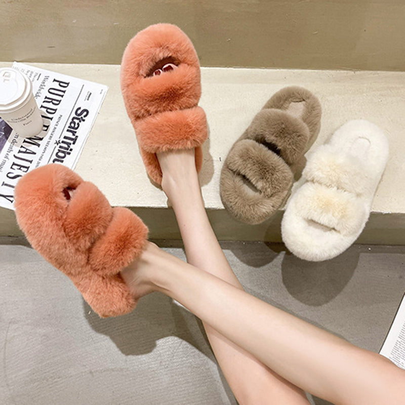 Fuzzy Indoor Slippers – Warm Fluffy House Shoes for Women