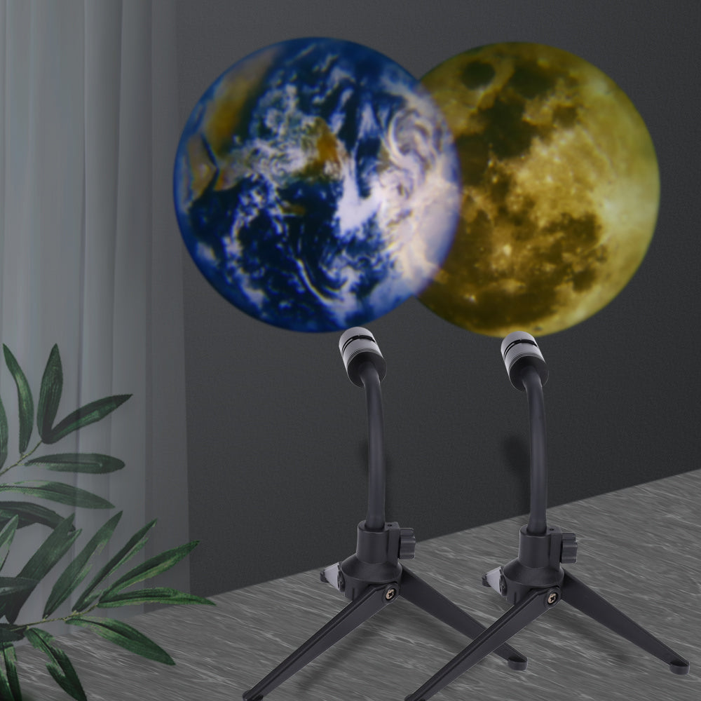 Earth and Moon Star Projector – 360° Rotating Galaxy Night Light