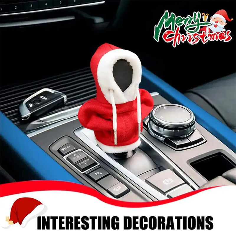 Cute Hoodie Gear Shift Knob Cover – Christmas Car Decoration, Fun Gift for Drivers