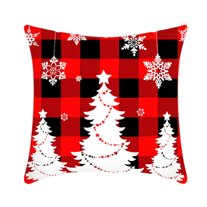 Christmas Decorative Cushion Cover Elk Santa Claus | Festive Sofa Pillow Xmas Home Decor