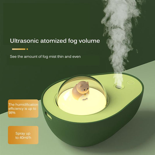 Cute LED Avocado Humidifier – Mini USB Mist Maker for Home, Car & Travel Use