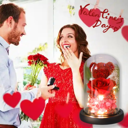 Eternal Rose Teddy Bear Gift Box – Romantic Valentine’s Day Gift for Girlfriend & Women