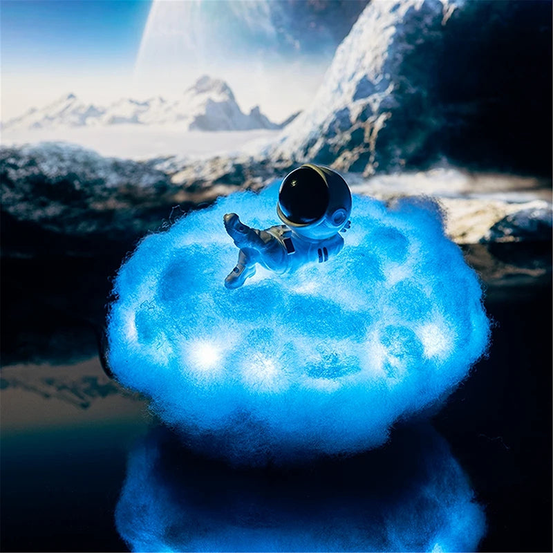 Colorful Clouds LED Lamp – Astronaut Night Light for Bedroom & Playroom