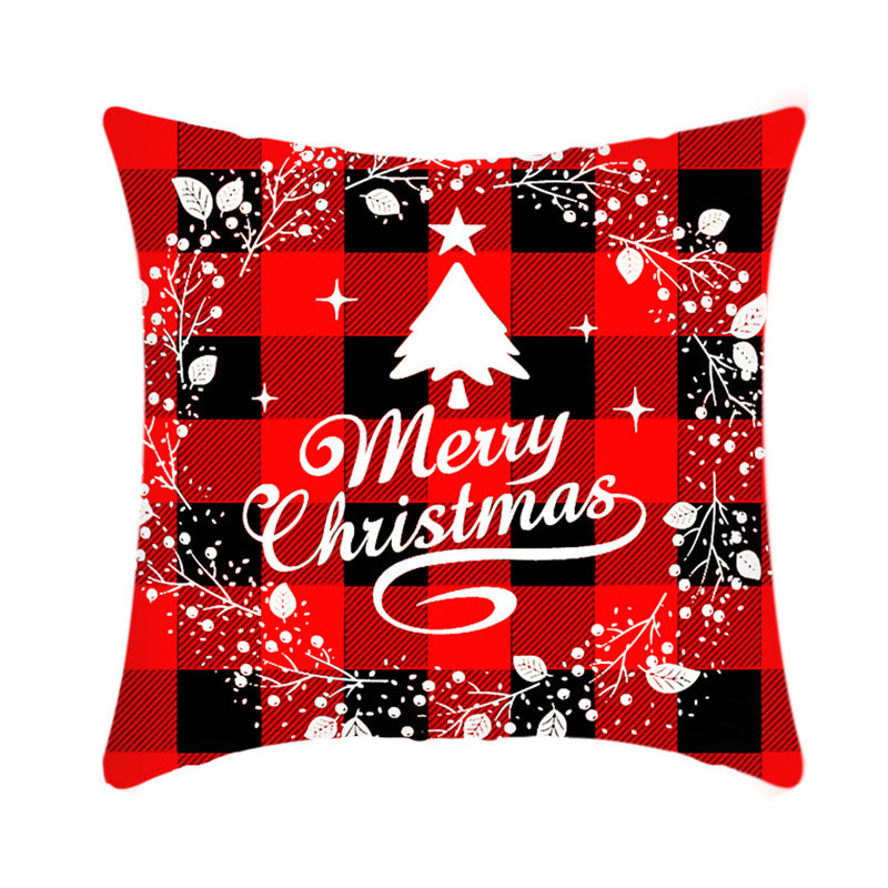 Christmas Decorative Cushion Cover Elk Santa Claus | Festive Sofa Pillow Xmas Home Decor