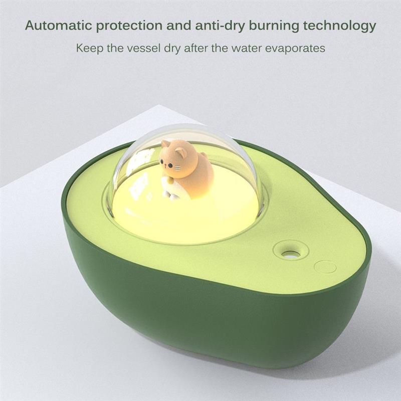 Cute LED Avocado Humidifier – Mini USB Mist Maker for Home, Car & Travel Use