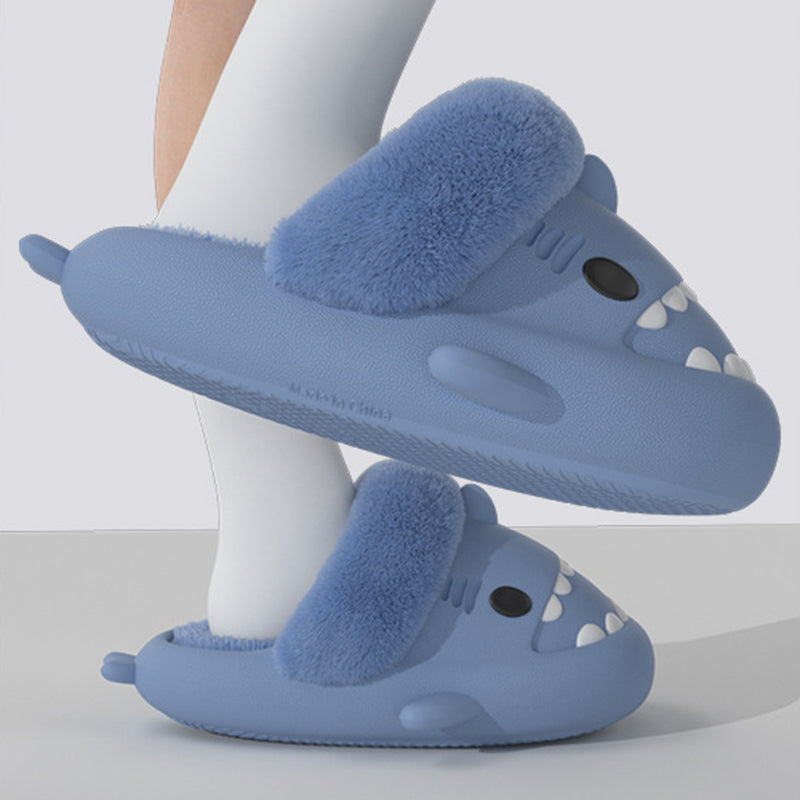 Detachable Warm Shark Slippers – Fuzzy Indoor Shoes for Women