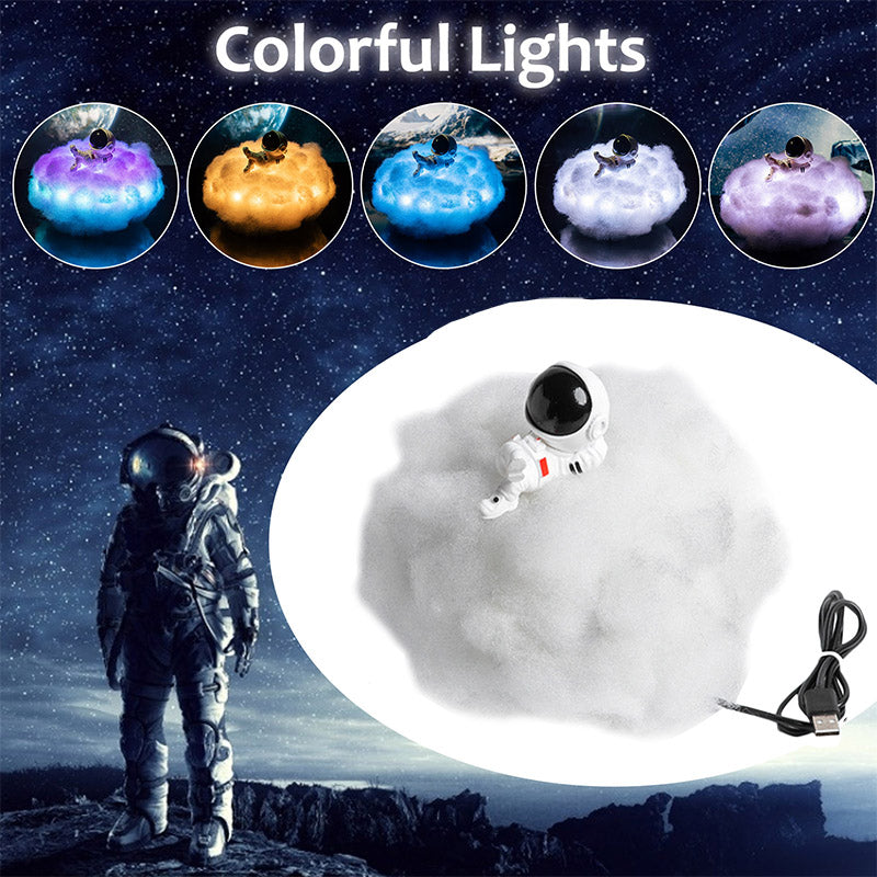 Colorful Clouds LED Lamp – Astronaut Night Light for Bedroom & Playroom