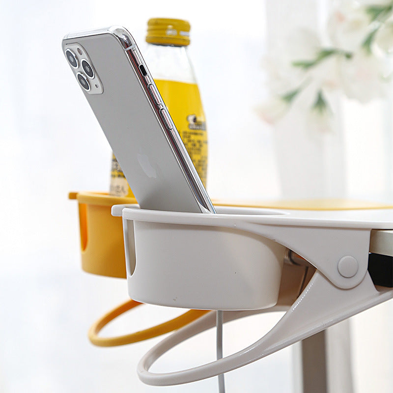 Space Saving Desk Cup Holder Clamp – Spill-Proof Tableside Organizer