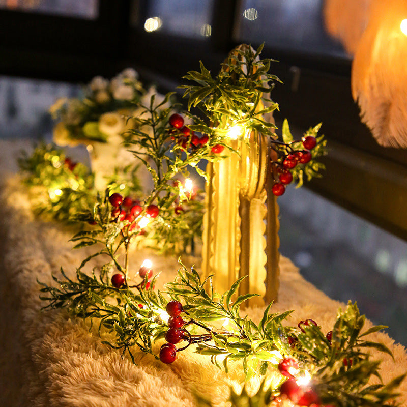 Red Berry Garland Fairy Lights – Christmas Decoration Lights for Home & Party Decor