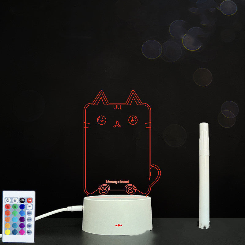 Glow Writing 3D Acrylic Board – LED Message Night Light for Notes, Reminders & Home Decor