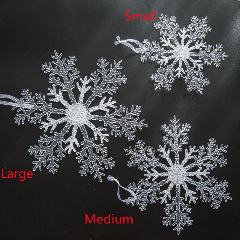 Christmas Acrylic Snowflake Pendant – Transparent Tree Ornament