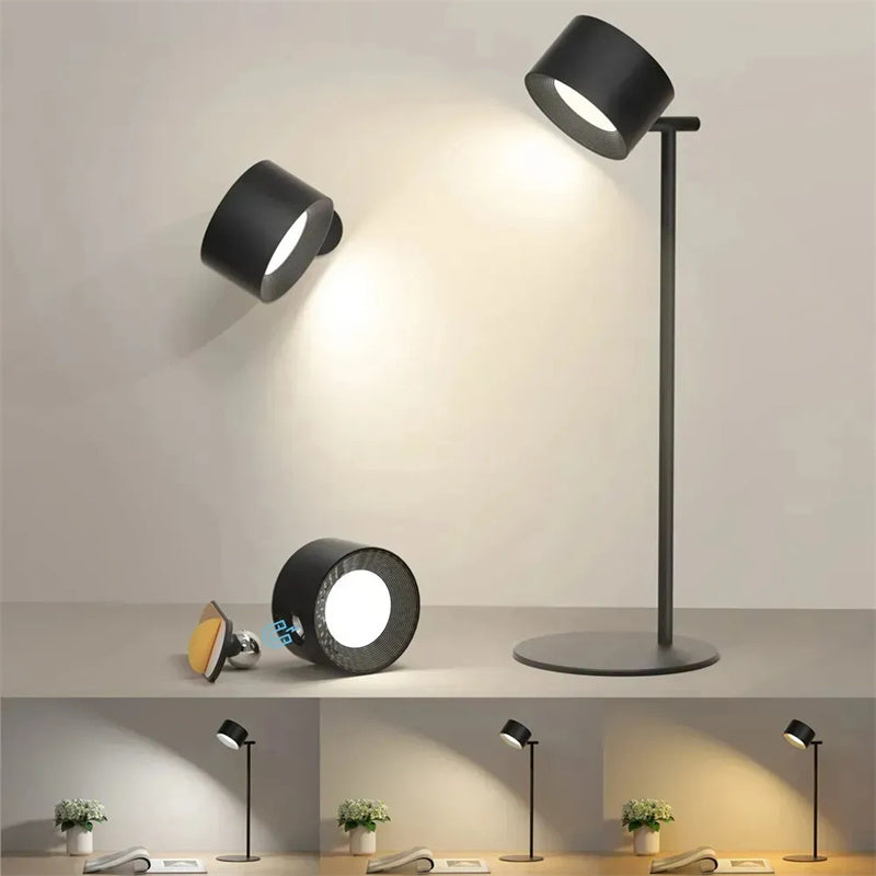 Smart Magnetic LED Table Lamp Wireless Rechargeable 360° Adjustable Night Light with Remote