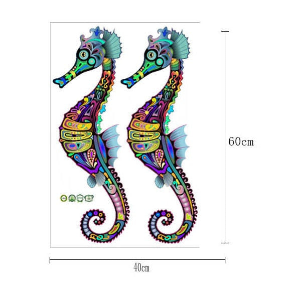 Ocean Theme Seahorse Wall Decal – Waterproof Home Decor Mural Sticker
