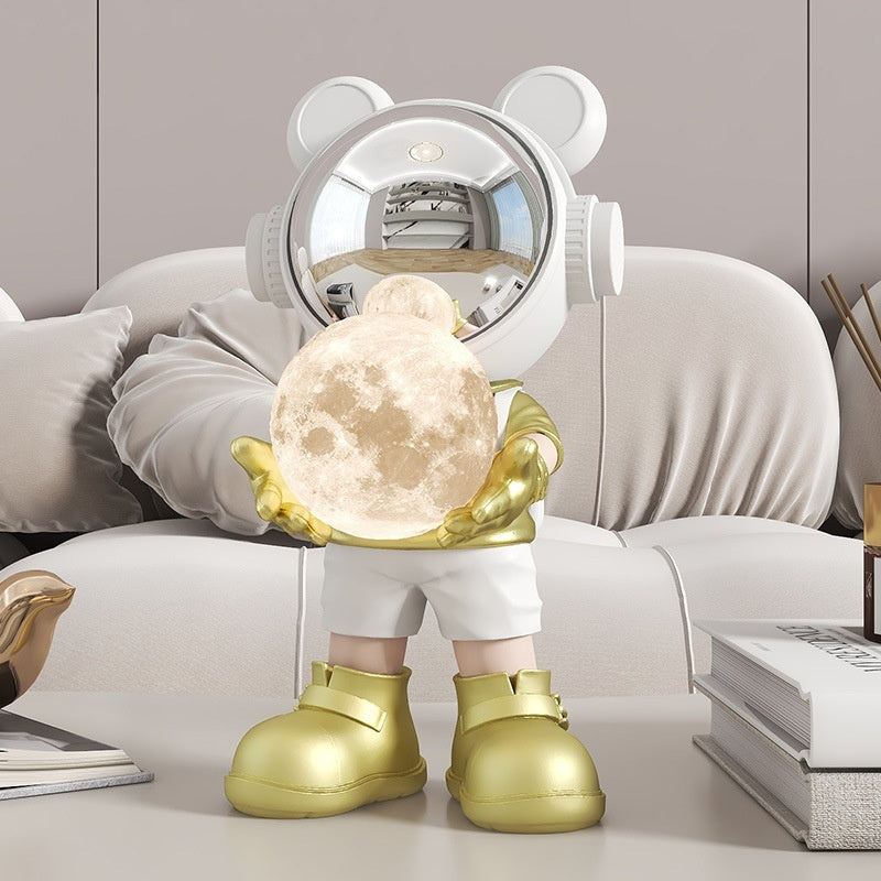 Space Bear Moon Night Light – Cute LED Desk Lamp | Kids Room & Home Decor