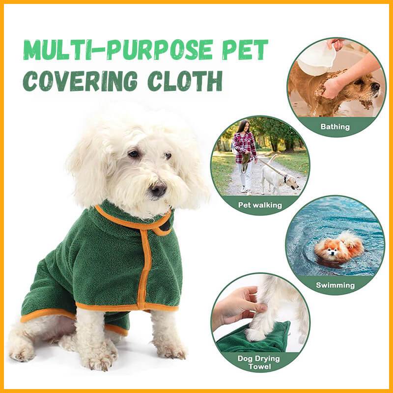Pet Bath Drying Robe Wrap – Microfiber Absorbent Dog & Cat Towel Coat