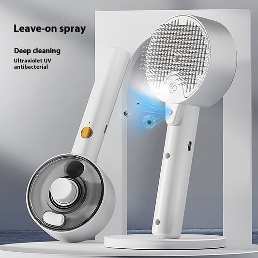 3-in-1 Pet Steam Brush – Self-Cleaning Dog & Cat Hair Remover Grooming Tool