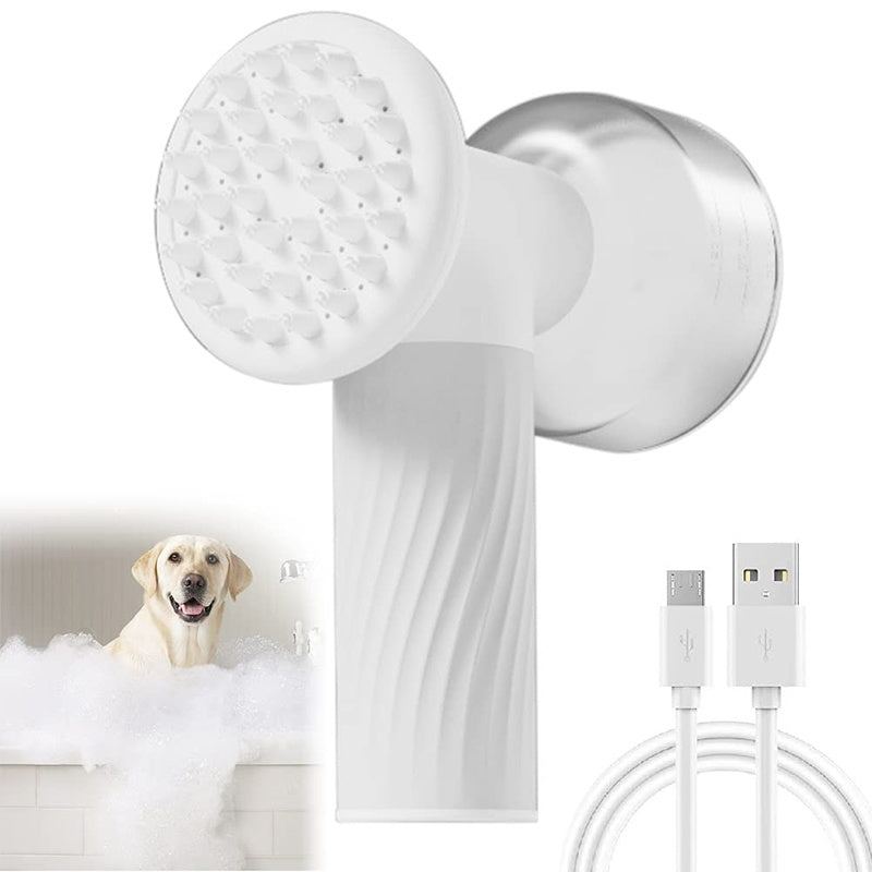 Foaming Dog Shampoo Brush – Electric Pet Bath Scrubber for Cats & Dogs