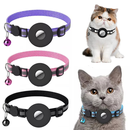 Reflective Smart Pet Collar for AirTag – Waterproof Nylon Dog & Cat Tracker