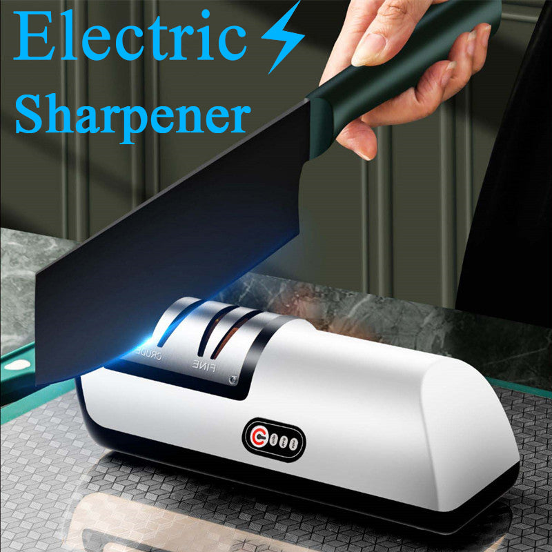 Smart Electric Knife Sharpener USB Rechargeable Kitchen Tool – Quick Automatic Blade Sharpening System