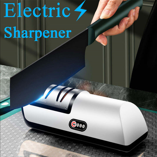 Smart Electric Knife Sharpener USB Rechargeable Kitchen Tool – Quick Automatic Blade Sharpening System