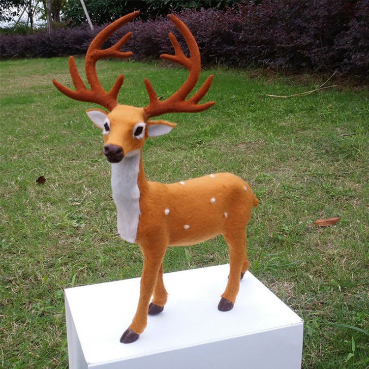 Festive Christmas Deer Ornament – 3D Elk Simulation Desktop & Window Holiday Decor