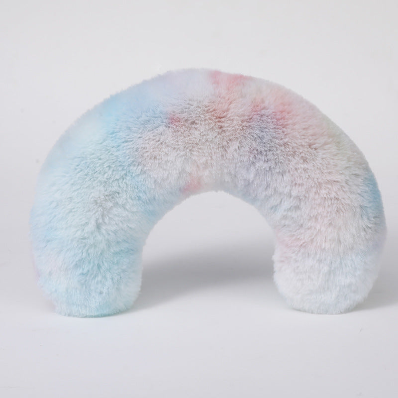 Calming Cat Bed Plush Pillow – Super Soft Tie-Dye Pet Cushion