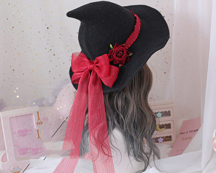 Gothic Lolita Witch Hat Halloween Costume Accessory – Elegant Masquerade Wizard Hat