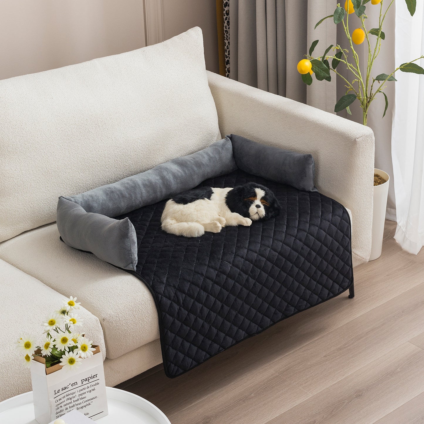 Pet Sofa Bed for Large Dogs – Cozy Comfort Cushion & Furniture Shield