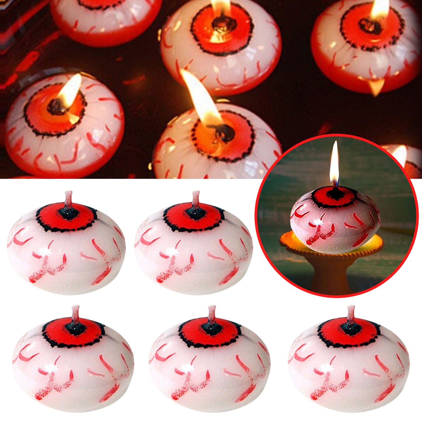 Halloween Eyeball Candle – Floating Horror Candle Decor for Spooky Room Styling