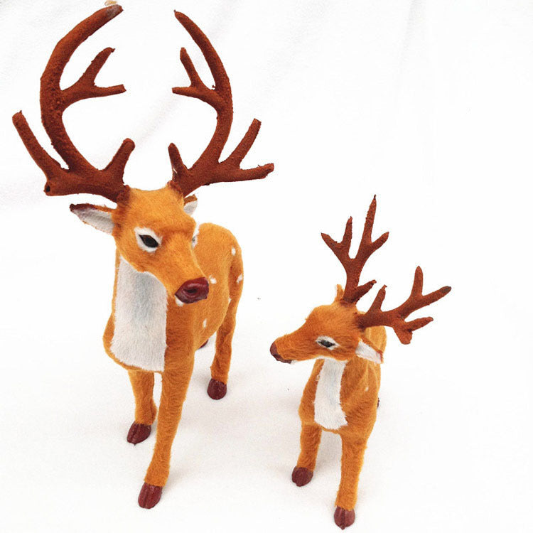 Festive Christmas Deer Ornament – 3D Elk Simulation Desktop & Window Holiday Decor