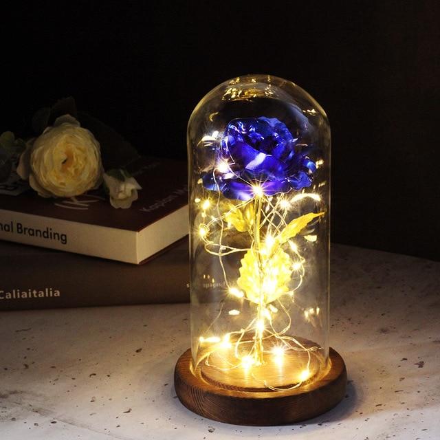 Enchanted Forever Rose LED Glass Dome – Christmas Romantic Holiday Decoration Gift