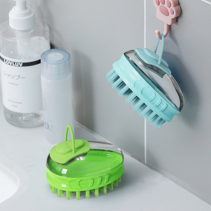 Silicone Pet Bath Brush for Dogs & Cats – Gentle Massage Grooming Tool