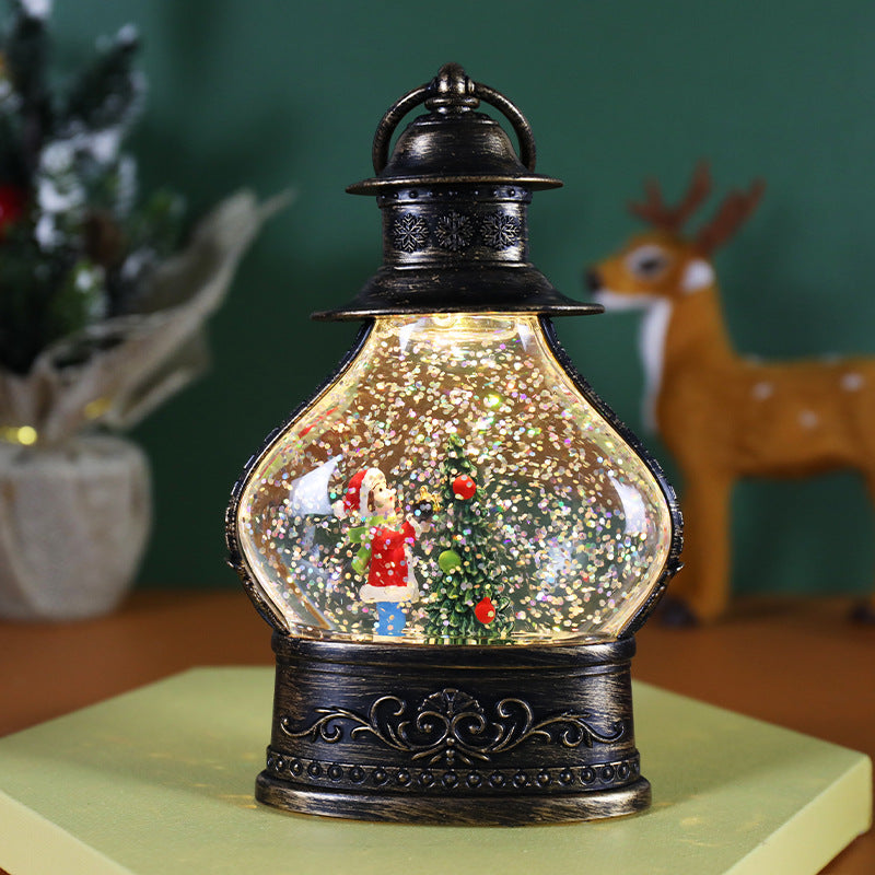Snowflake Crystal Ball Christmas Decoration – LED Holiday Table Decor Night Light