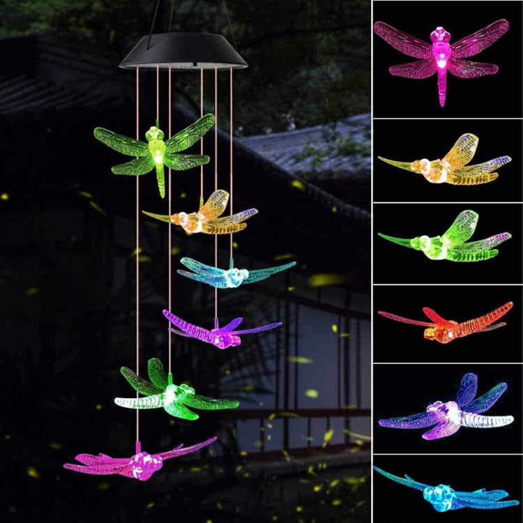Solar Butterfly Wind Chime Lamp – LED Color Changing Garden Light