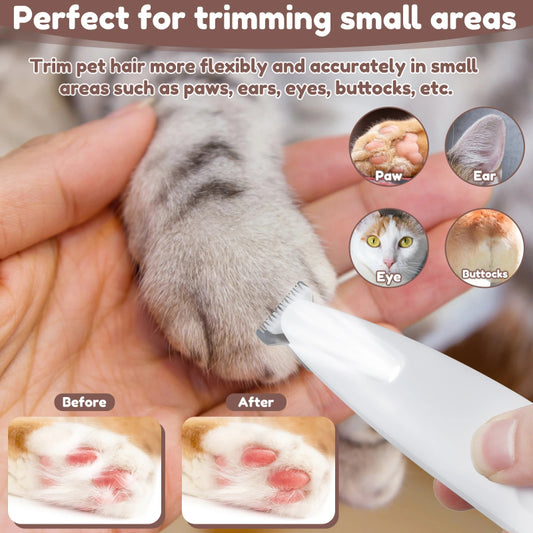 Waterproof Pet Paw Trimmer LED – Dog Hair Clipper for Safe & Easy Home Grooming