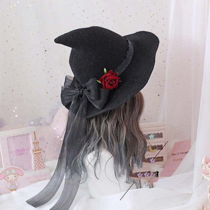 Gothic Lolita Witch Hat Halloween Costume Accessory – Elegant Masquerade Wizard Hat